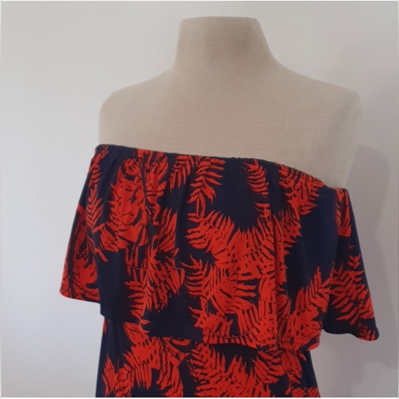 BOOHOO Tropical themed Palm Leaf Stretchy dress 8 Maxi party boho casual summer - Picture 11 of 12